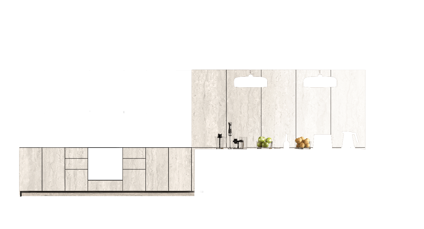 Cocina Mueble Bajo Travertino
