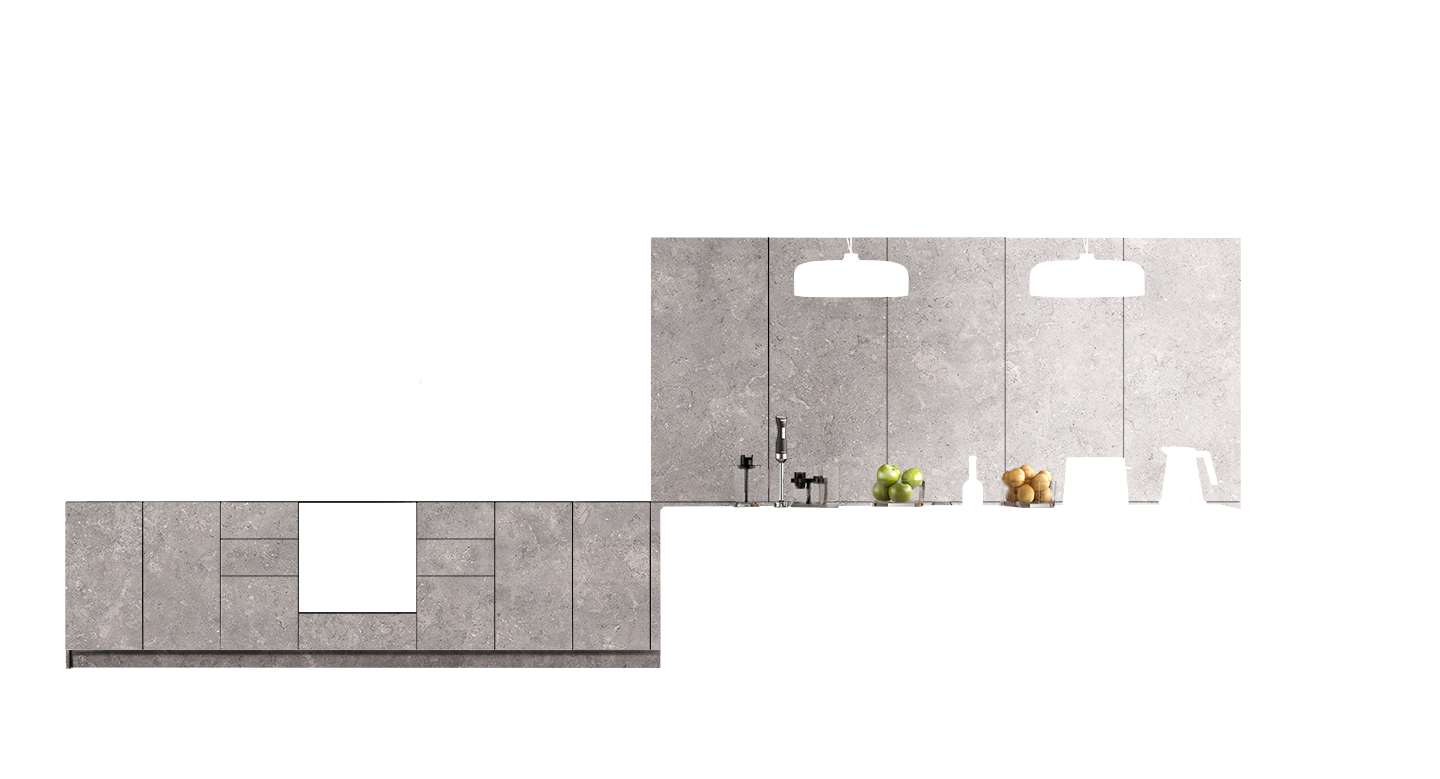 Cocina Mueble Bajo Gris Industrial