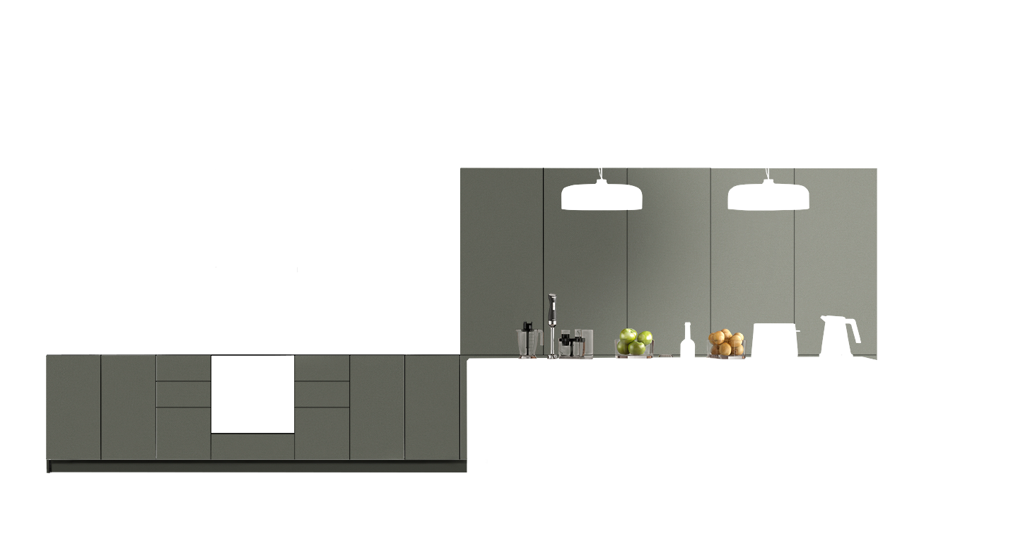 Cocina Mueble Bajo Verde Silvestre